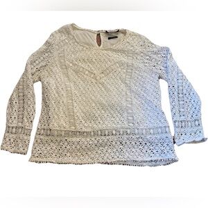 Burton Of London US Women’s 8 (M) Euro 38 Lace Crochet Top Lined White Floral